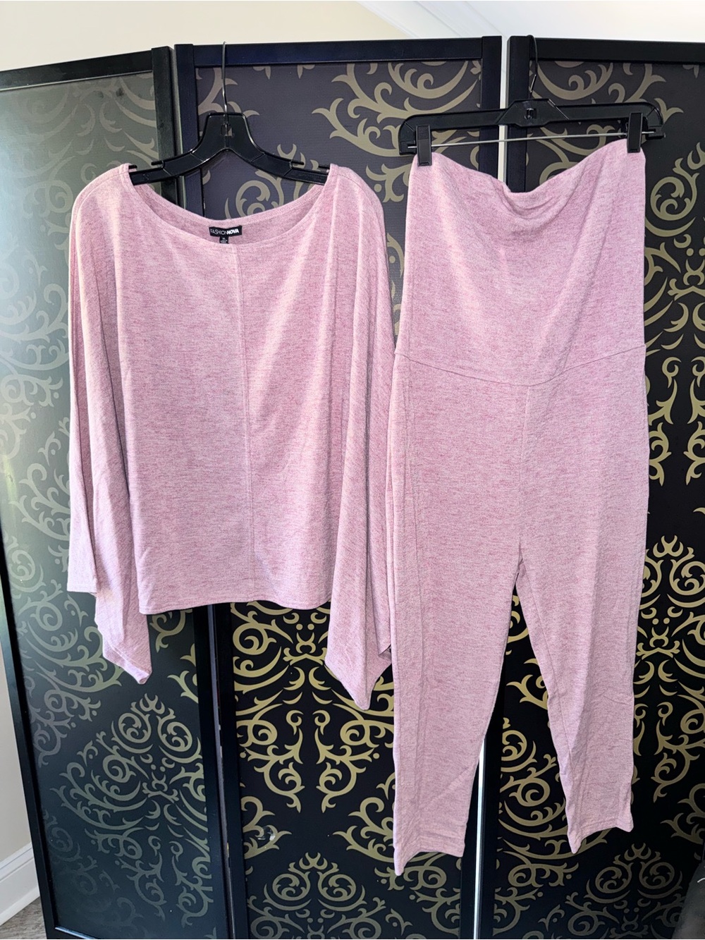 Fashion Nova Dusty Pink Strapless Jumpsuit with Matching Knit Top